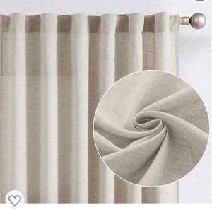 Linen Blend Solid Oat 84” Curtains